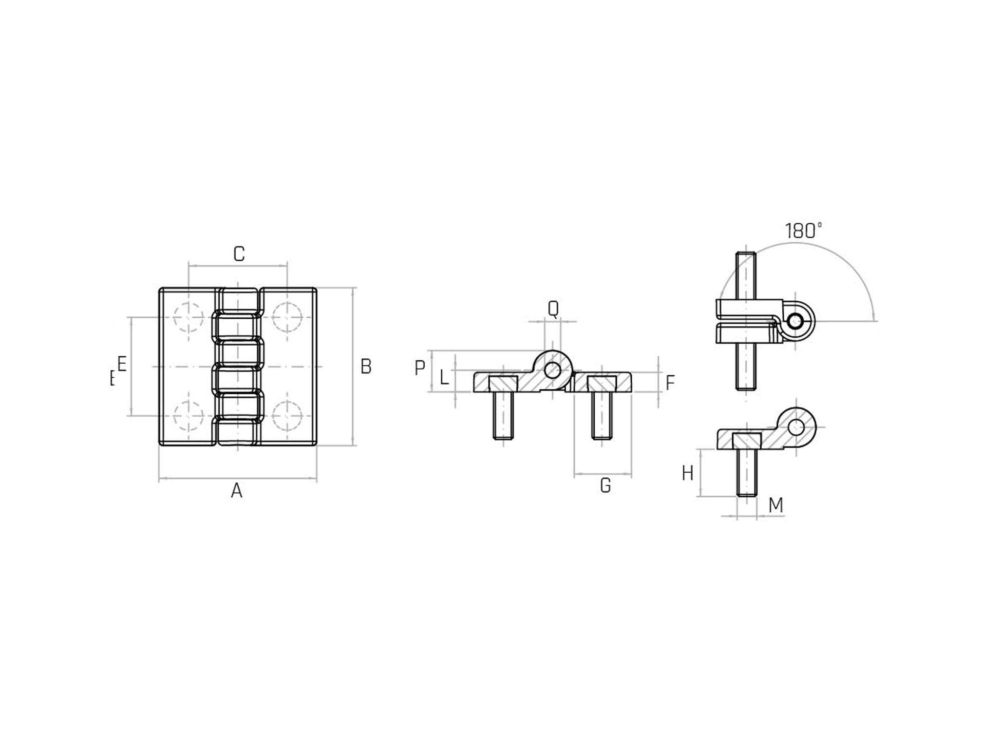 Flat hinge with pin - CGP/C (Pack of 10 pcs) - Gamm Flat hinge with pin - CGP/C (Pack of 10 pcs) - Gamm